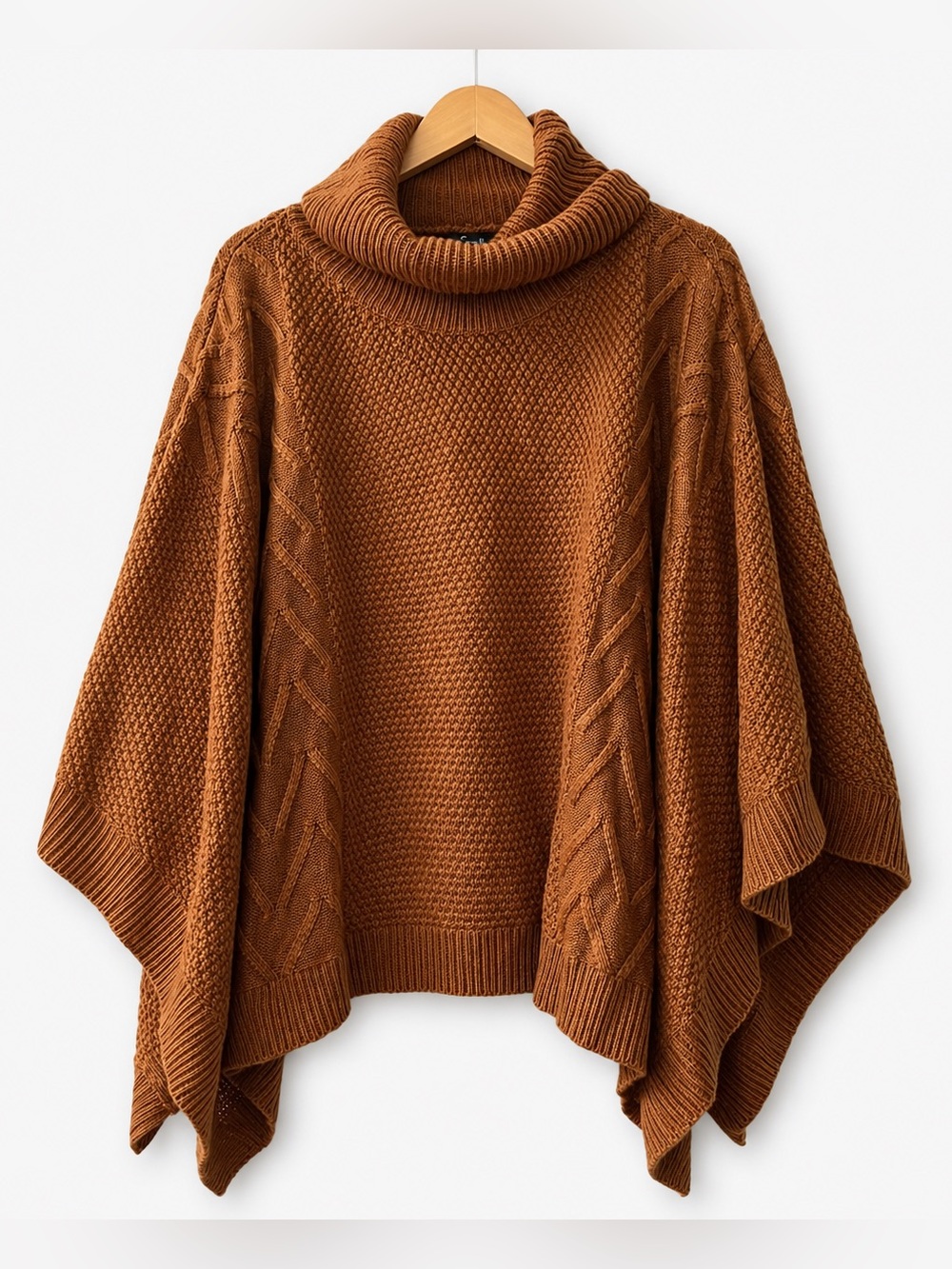 Simplee Copper Knit Poncho Sweater, OS, EXCELLENT CONDITION